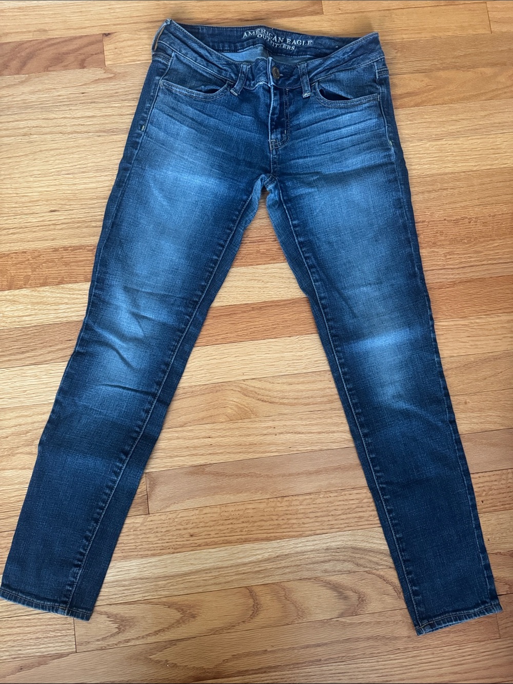 American Eagle Outfitters Women’s Dark Blue Skinny Jeans, 4